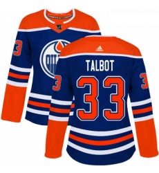 Womens Adidas Edmonton Oilers 33 Cam Talbot Authentic Royal Blue Alternate NHL Jersey 