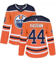 Womens Adidas Edmonton Oilers 44 Zack Kassian Authentic Orange Home NHL Jersey 
