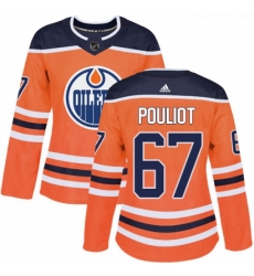 Womens Adidas Edmonton Oilers 67 Benoit Pouliot Authentic Orange Home NHL Jersey 