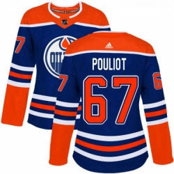 Womens Adidas Edmonton Oilers 67 Benoit Pouliot Authentic Royal Blue Alternate NHL Jersey 