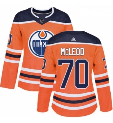 Womens Adidas Edmonton Oilers 70 Ryan McLeod Authentic Orange Home NHL Jersey 