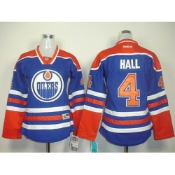 women Edmonton Oilers #4 Taylor Hall LT Blue Jerseys