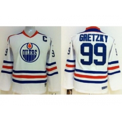 Kids Edmonton Oilers 99 Wayne Gretzky White NHL Jerseys