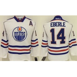 Oilers #14 Jordan Eberle White Stitched Youth NHL Jersey