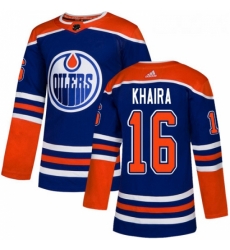 Youth Adidas Edmonton Oilers 16 Jujhar Khaira Authentic Royal Blue Alternate NHL Jersey 