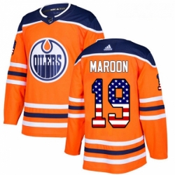 Youth Adidas Edmonton Oilers 19 Patrick Maroon Authentic Orange USA Flag Fashion NHL Jersey 