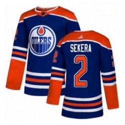 Youth Adidas Edmonton Oilers 2 Andrej Sekera Authentic Royal Blue Alternate NHL Jersey 