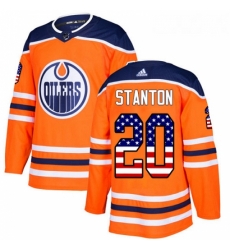 Youth Adidas Edmonton Oilers 20 Ryan Stanton Authentic Orange USA Flag Fashion NHL Jersey 