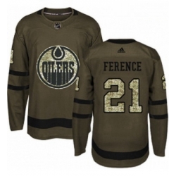 Youth Adidas Edmonton Oilers 21 Andrew Ference Authentic Green Salute to Service NHL Jersey 
