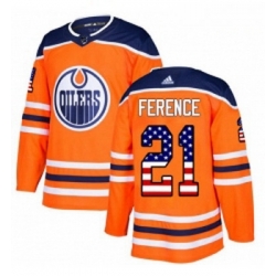 Youth Adidas Edmonton Oilers 21 Andrew Ference Authentic Orange USA Flag Fashion NHL Jersey 