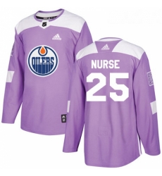 Youth Adidas Edmonton Oilers 25 Darnell Nurse Authentic Purple Fights Cancer Practice NHL Jersey 