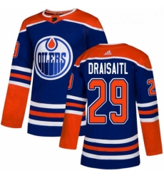 Youth Adidas Edmonton Oilers 29 Leon Draisaitl Authentic Royal Blue Alternate NHL Jersey 