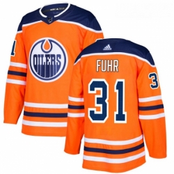Youth Adidas Edmonton Oilers 31 Grant Fuhr Authentic Orange Home NHL Jersey 