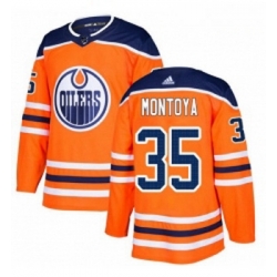 Youth Adidas Edmonton Oilers 35 Al Montoya Authentic Orange Home NHL Jersey 