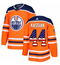 Youth Adidas Edmonton Oilers 44 Zack Kassian Authentic Orange USA Flag Fashion NHL Jersey 