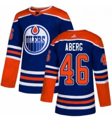 Youth Adidas Edmonton Oilers 46 Pontus Aberg Authentic Royal Blue Alternate NHL Jerse