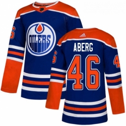 Youth Adidas Edmonton Oilers 46 Pontus Aberg Authentic Royal Blue Alternate NHL Jerse