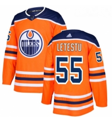 Youth Adidas Edmonton Oilers 55 Mark Letestu Authentic Orange Home NHL Jersey 
