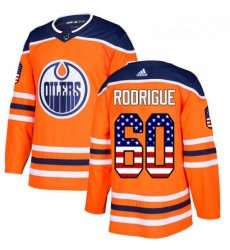 Youth Adidas Edmonton Oilers 60 Olivier Rodrigue Authentic Orange USA Flag Fashion NHL Jersey 
