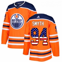 Youth Adidas Edmonton Oilers 94 Ryan Smyth Authentic Orange USA Flag Fashion NHL Jersey 