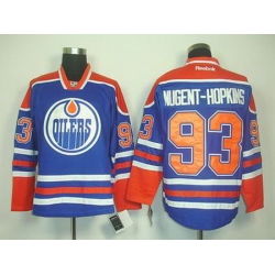 Youth Edmonton Oilers #93 Ryan Nugent-Hopkins Royal Blue Jersey
