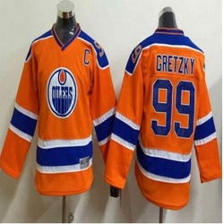 Youth Edmonton Oilers #99 Wayne Gretzky Orange CCM Throwback Stitched NHL Jersey