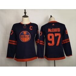Youth Oilers 97 Connor McDavid Navy 50th Anniversary Adidas Jersey