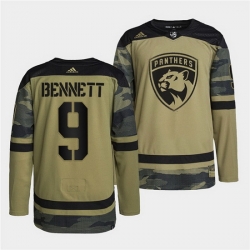 Men Florida Panthers 9 Sam Bennett 2022 Camo Military Appreciation Night Stitched jersey