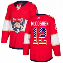 Mens Adidas Florida Panthers 12 Ian McCoshen Authentic Red USA Flag Fashion NHL Jersey 