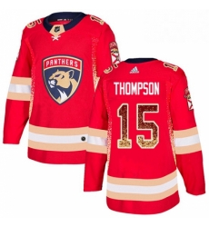 Mens Adidas Florida Panthers 15 Paul Thompson Authentic Red Drift Fashion NHL Jersey 