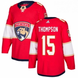 Mens Adidas Florida Panthers 15 Paul Thompson Premier Red Home NHL Jersey 