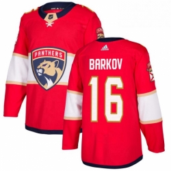 Mens Adidas Florida Panthers 16 Aleksander Barkov Authentic Red Home NHL Jersey 