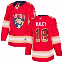 Mens Adidas Florida Panthers 18 Micheal Haley Authentic Red Drift Fashion NHL Jersey 