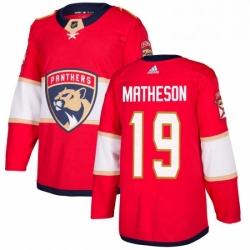 Mens Adidas Florida Panthers 19 Michael Matheson Authentic Red Home NHL Jersey 