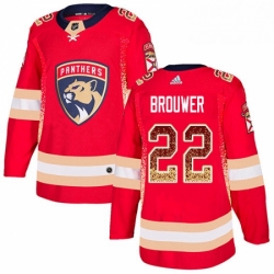 Mens Adidas Florida Panthers 22 Troy Brouwer Authentic Red Drift Fashion NHL Jersey 