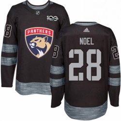 Mens Adidas Florida Panthers 28 Serron Noel Authentic Black 1917 2017 100th Anniversary NHL Jersey 
