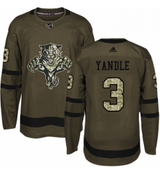 Mens Adidas Florida Panthers 3 Keith Yandle Authentic Green Salute to Service NHL Jersey 