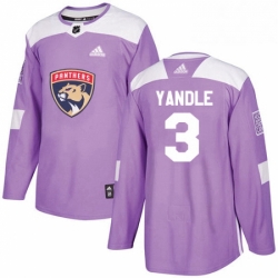 Mens Adidas Florida Panthers 3 Keith Yandle Authentic Purple Fights Cancer Practice NHL Jersey 