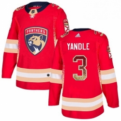 Mens Adidas Florida Panthers 3 Keith Yandle Authentic Red Drift Fashion NHL Jersey 