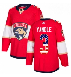 Mens Adidas Florida Panthers 3 Keith Yandle Authentic Red USA Flag Fashion NHL Jersey 