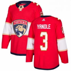 Mens Adidas Florida Panthers 3 Keith Yandle Premier Red Home NHL Jersey 