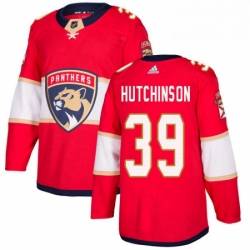 Mens Adidas Florida Panthers 39 Michael Hutchinson Premier Red Home NHL Jersey 
