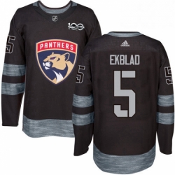 Mens Adidas Florida Panthers 5 Aaron Ekblad Premier Black 1917 2017 100th Anniversary NHL Jersey 