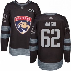 Mens Adidas Florida Panthers 62 Denis Malgin Premier Black 1917 2017 100th Anniversary NHL Jersey 