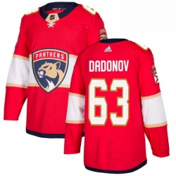 Mens Adidas Florida Panthers 63 Evgenii Dadonov Authentic Red Home NHL Jersey 