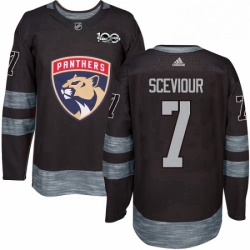 Mens Adidas Florida Panthers 7 Colton Sceviour Authentic Black 1917 2017 100th Anniversary NHL Jersey 