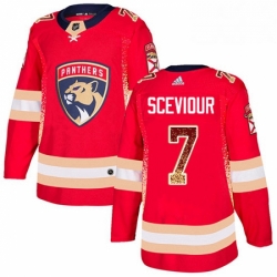 Mens Adidas Florida Panthers 7 Colton Sceviour Authentic Red Drift Fashion NHL Jersey 