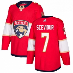 Mens Adidas Florida Panthers 7 Colton Sceviour Authentic Red Home NHL Jersey 