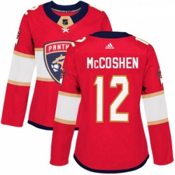 Womens Adidas Florida Panthers 12 Ian McCoshen Premier Red Home NHL Jersey 