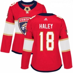 Womens Adidas Florida Panthers 18 Micheal Haley Premier Red Home NHL Jersey 